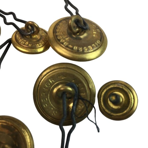 Waterbury Military Uniform Brass Buttons WWII Era Lot 7 Pieces Vintage u - Picture 7 of 8